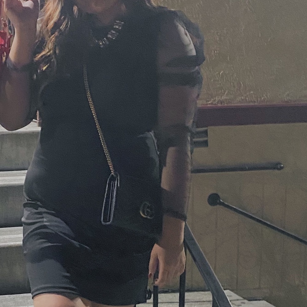 Sheer Sleeve Pencil Dress